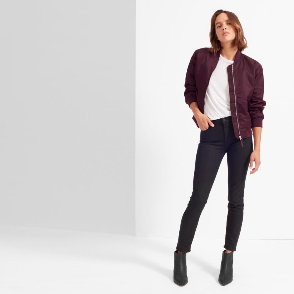 Everlane burgundy bomber jacket